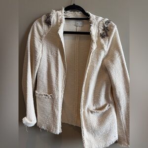 Pull&Bear Off-White Textured Cardigan